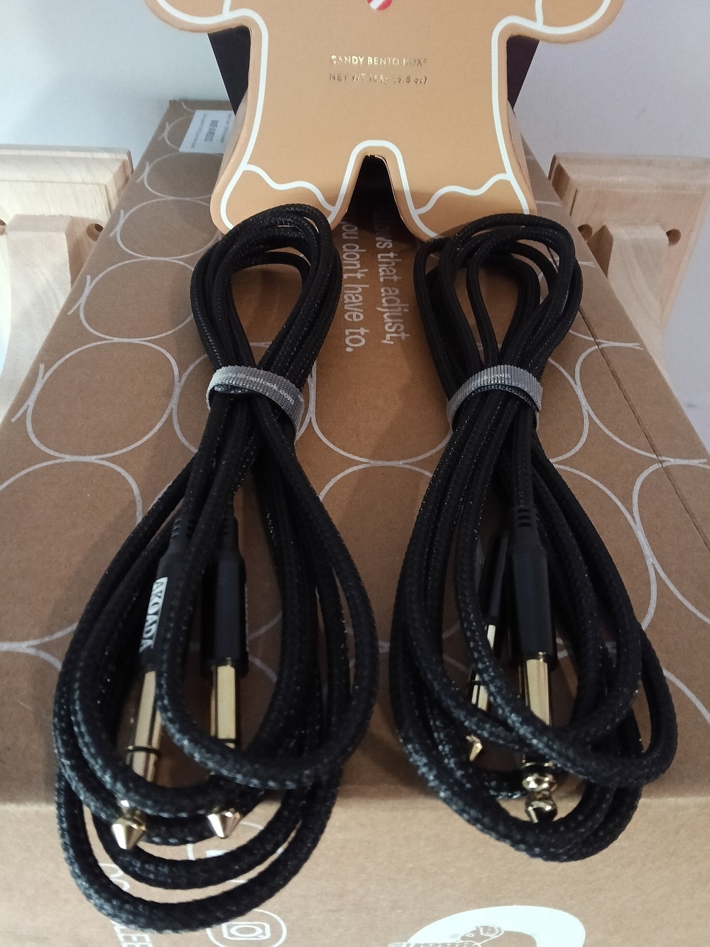 Black Braided 3.5mm Audio Cable Pair - Universal Aux Cord
